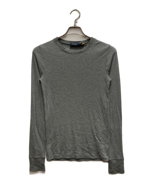POLO RALPH LAUREN（ポロ・ラルフローレン）POLO RALPH LAUREN (ポロ・ラルフローレン) エルボーパッチニット グレー サイズ:Mの古着・服飾アイテム