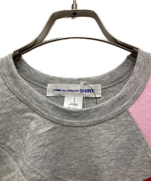 COMME des GARCONS SHIRT（コムデギャルソンシャツ）COMME des GARCONS SHIRT (コムデギャルソンシャツ) パネル切替Tシャツ グレー サイズ:Lの古着・服飾アイテム