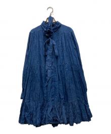 Mes Demoiselles...（メドモワゼル）の古着「ギャザーシャツ」｜ネイビー