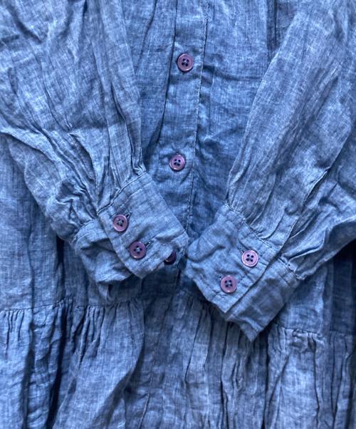 Mes Demoiselles...（メドモワゼル）Mes Demoiselles... (メドモワゼル) ギャザーシャツ ネイビー サイズ:34の古着・服飾アイテム