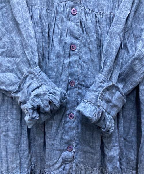 Mes Demoiselles...（メドモワゼル）Mes Demoiselles... (メドモワゼル) ギャザーシャツ ネイビー サイズ:34の古着・服飾アイテム