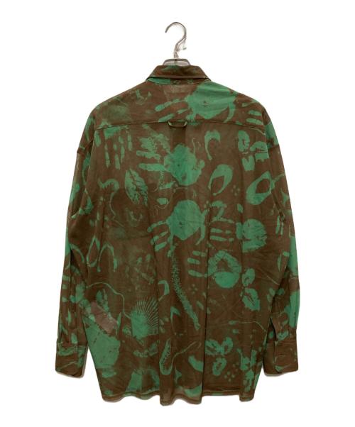 MAGLIANO（マリアーノ）MAGLIANO (マリアーノ) シアー総柄シャツ ブラウン サイズ:Mの古着・服飾アイテム