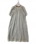 6(ROKU) BEAUTY&YOUTHロク ビューティーアンドユース）の古着「QUILTED JACQUARD DRESS　キルティングジャカードドレス」｜ベージュ