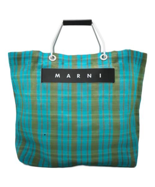 MARNI MARKET（マルニ マーケット）MARNI MARKET (マルニ マーケット) フラワーカフェバッグ ブルー×グリーンの古着・服飾アイテム