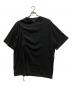 s'yte（サイト）の古着「SOFT JERSEY T-SHIRT WITH GATHERED STRINGS」｜ブラック