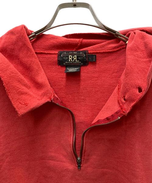 RRL（ダブルアールエル）RRL (ダブルアールエル) ハーフジップパーカー レッド サイズ:Lの古着・服飾アイテム