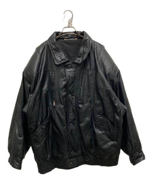 C&A（シーアンドエー）C&A (シーアンドエー) レザージャケット ブラック サイズ:54の古着・服飾アイテム