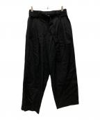 sssteinシュタイン）の古着「BELTED WIDE STRAIGHT TROUSERS」｜ブラック