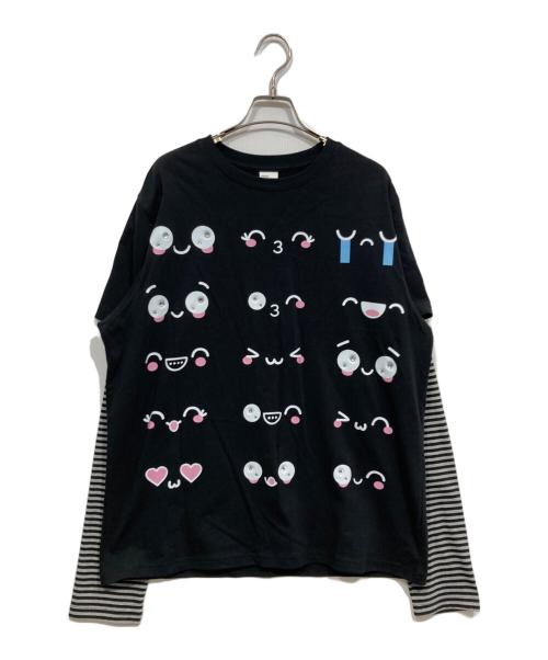 Srry babe（ソリー・ベイブ）Srry babe (ソリー・ベイブ) レイヤードカットソー ブラック サイズ:XLの古着・服飾アイテム