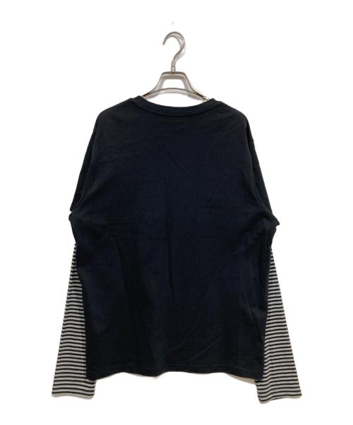 Srry babe（ソリー・ベイブ）Srry babe (ソリー・ベイブ) レイヤードカットソー ブラック サイズ:XLの古着・服飾アイテム