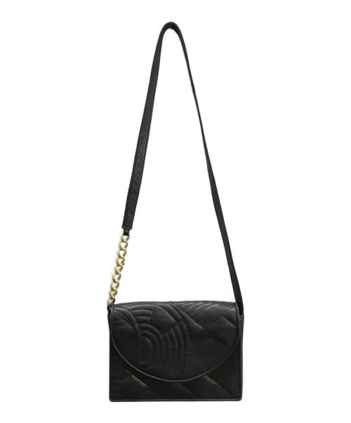 GIANNI VERSACE（ジャンニ・ヴェルサーチ）GIANNI VERSACE (ジャンニ・ヴェルサーチ) レザーフラップショルダーバッグ ブラックの古着・服飾アイテム