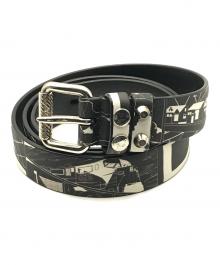 PRADA（プラダ）の古着「ナローレザーベルト」｜ブラック