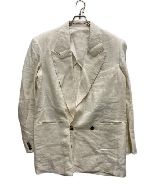 SOSHIOTSUKI（ソウシ オオツキ）SOSHIOTSUKI (ソウシ オオツキ) INTERLINING POCKET 2B DOUBLE BREASTED JACKET ホワイト サイズ:46の古着・服飾アイテム