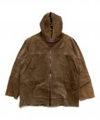 NEPENTHESネペンテス）の古着「ピッグスキンフーデットジャケット」｜ブラウン