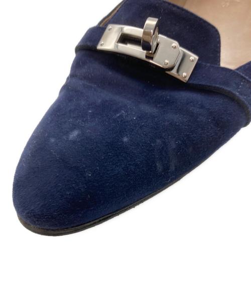 HERMES（エルメス）HERMES (エルメス) スエードフラットケリーパンプス ネイビー サイズ:36の古着・服飾アイテム