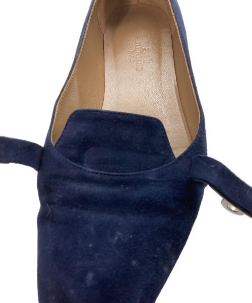 HERMES（エルメス）HERMES (エルメス) スエードフラットケリーパンプス ネイビー サイズ:36の古着・服飾アイテム