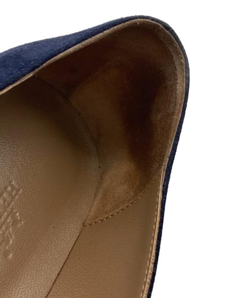 HERMES（エルメス）HERMES (エルメス) スエードフラットケリーパンプス ネイビー サイズ:36の古着・服飾アイテム