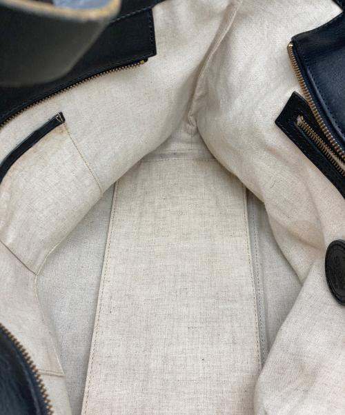 SLOW（スロウ）SLOW (スロウ) レザートートバッグ ブラックの古着・服飾アイテム