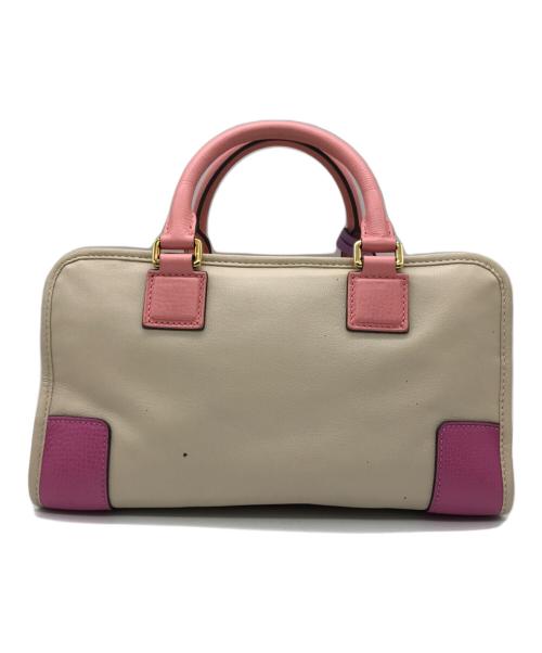 LOEWE（ロエベ）LOEWE (ロエベ) アナグラムトートバッグ/アマソナ28 ベージュ×ピンクの古着・服飾アイテム