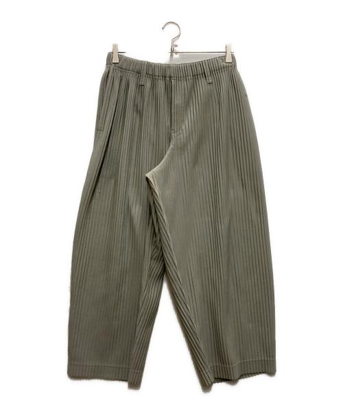 HOMME PLISSE ISSEY MIYAKE（オム プリッセ イッセイ ミヤケ）HOMME PLISSE ISSEY MIYAKE (オム プリッセ イッセイ ミヤケ) プリーツ ワイド ストレート パンツ グレー サイズ:1の古着・服飾アイテム