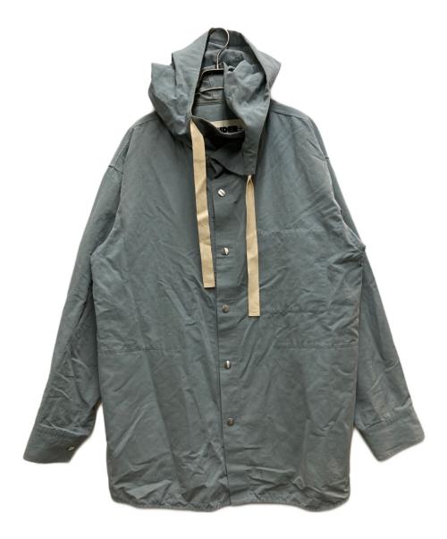 JIL SANDER+（ジルサンダープラス）JIL SANDER+ (ジルサンダープラス) コットンリネン フーデッド コート ブルー サイズ:46の古着・服飾アイテム