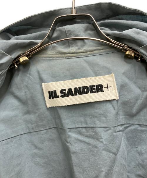 JIL SANDER+（ジルサンダープラス）JIL SANDER+ (ジルサンダープラス) コットンリネン フーデッド コート ブルー サイズ:46の古着・服飾アイテム