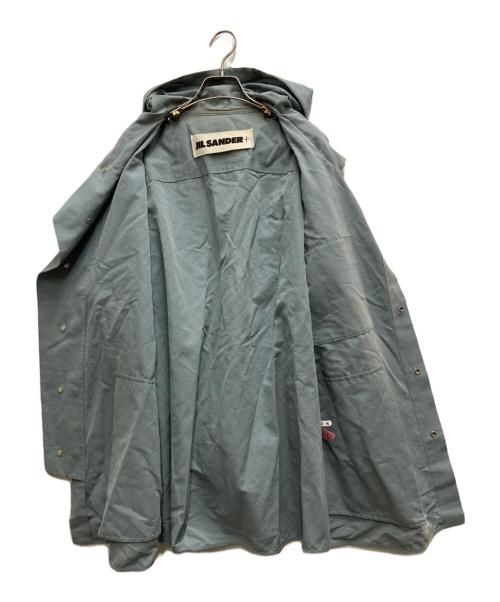 JIL SANDER+（ジルサンダープラス）JIL SANDER+ (ジルサンダープラス) コットンリネン フーデッド コート ブルー サイズ:46の古着・服飾アイテム