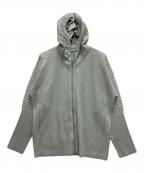 HOMME PLISSE ISSEY MIYAKEオム プリッセ イッセイ ミヤケ）の古着「プリーツジップパーカー」｜ブルー