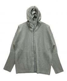HOMME PLISSE ISSEY MIYAKE（オム プリッセ イッセイ ミヤケ）の古着「プリーツジップパーカー」｜ブルー