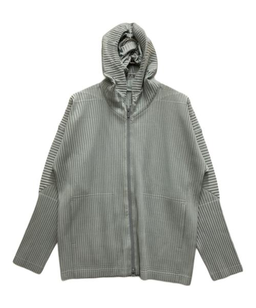 HOMME PLISSE ISSEY MIYAKE（オム プリッセ イッセイ ミヤケ）HOMME PLISSE ISSEY MIYAKE (オム プリッセ イッセイ ミヤケ) プリーツジップパーカー ブルー サイズ:3の古着・服飾アイテム