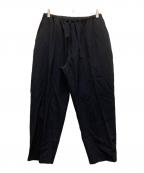 COMOLIコモリ）の古着「ウールギャバドローストリングパンツ」｜ネイビー