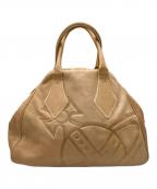 Vivienne Westwoodヴィヴィアンウエストウッド）の古着「レザーオーブロゴハンドバッグ」｜ベージュ