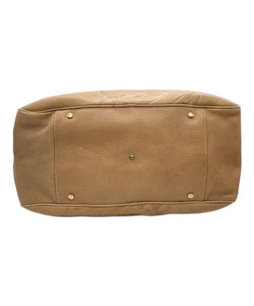 Vivienne Westwood（ヴィヴィアンウエストウッド）Vivienne Westwood (ヴィヴィアンウエストウッド) レザーオーブロゴハンドバッグ ベージュの古着・服飾アイテム