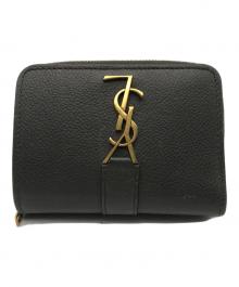 SAINT LAURENT（サンローラン）の古着「YSLロゴ2つ折り財布」｜グレー