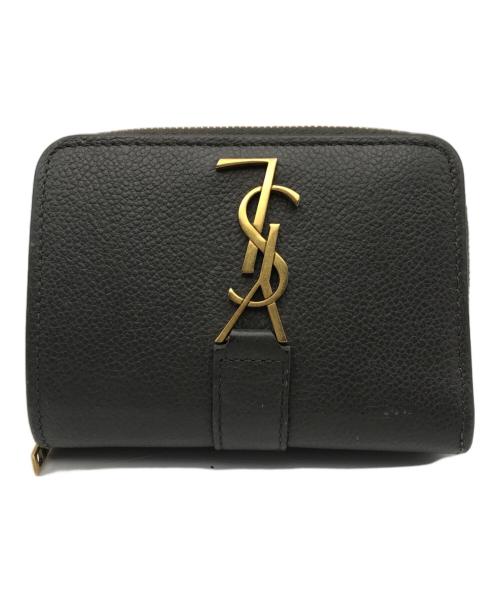 SAINT LAURENT（サンローラン）Saint Laurent (サンローラン) YSLロゴ2つ折り財布 グレーの古着・服飾アイテム
