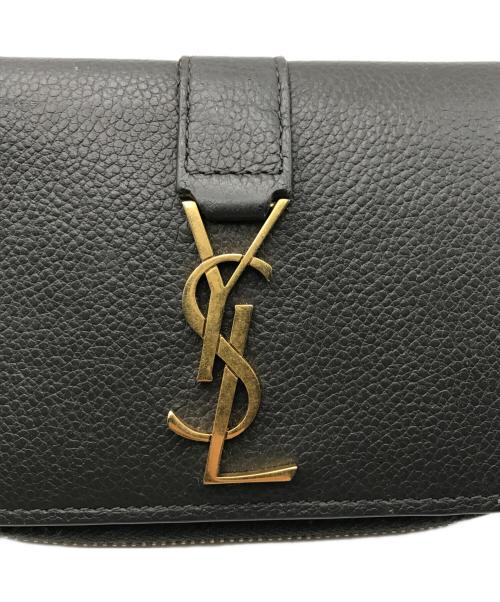 SAINT LAURENT（サンローラン）Saint Laurent (サンローラン) YSLロゴ2つ折り財布 グレーの古着・服飾アイテム