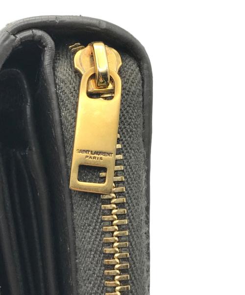 SAINT LAURENT（サンローラン）Saint Laurent (サンローラン) YSLロゴ2つ折り財布 グレーの古着・服飾アイテム