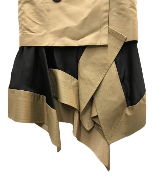 sacai（サカイ）sacai (サカイ) Double Breasted Asymmetry Skirt ベージュの古着・服飾アイテム