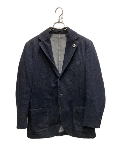 LARDINI（ラルディーニ）LARDINI (ラルディーニ) 段返り3Bデニムテーラードジャケット ネイビー サイズ:50の古着・服飾アイテム