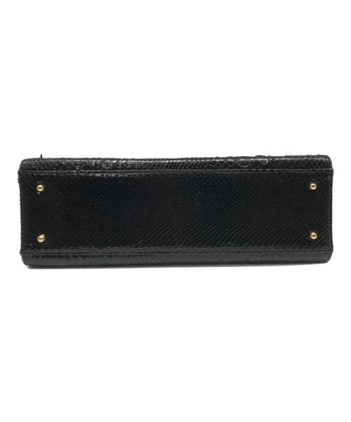GIANNI VERSACE（ジャンニ・ヴェルサーチ）GIANNI VERSACE (ジャンニ・ヴェルサーチ) サンバースト クロコハンドバッグ ブラックの古着・服飾アイテム
