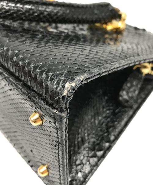 GIANNI VERSACE（ジャンニ・ヴェルサーチ）GIANNI VERSACE (ジャンニ・ヴェルサーチ) サンバースト クロコハンドバッグ ブラックの古着・服飾アイテム