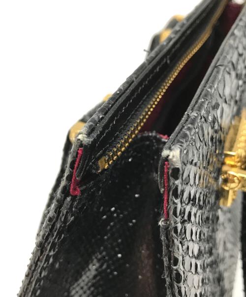 GIANNI VERSACE（ジャンニ・ヴェルサーチ）GIANNI VERSACE (ジャンニ・ヴェルサーチ) サンバースト クロコハンドバッグ ブラックの古着・服飾アイテム