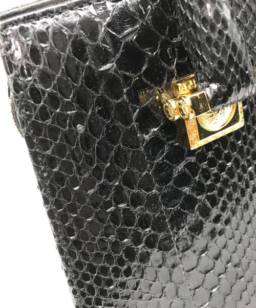 GIANNI VERSACE（ジャンニ・ヴェルサーチ）GIANNI VERSACE (ジャンニ・ヴェルサーチ) サンバースト クロコハンドバッグ ブラックの古着・服飾アイテム