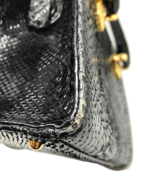 GIANNI VERSACE（ジャンニ・ヴェルサーチ）GIANNI VERSACE (ジャンニ・ヴェルサーチ) サンバースト クロコハンドバッグ ブラックの古着・服飾アイテム