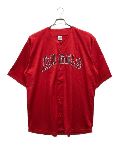 MLB（エムエルビー）MLB (エムエルビー) ベースボールシャツ レッド サイズ:Mの古着・服飾アイテム