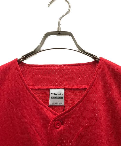 MLB（エムエルビー）MLB (エムエルビー) ベースボールシャツ レッド サイズ:Mの古着・服飾アイテム