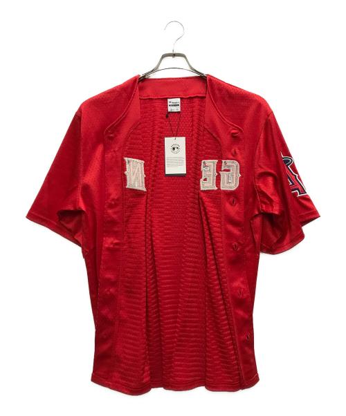 MLB（エムエルビー）MLB (エムエルビー) ベースボールシャツ レッド サイズ:Mの古着・服飾アイテム
