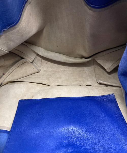 CELINE（セリーヌ）CELINE (セリーヌ) ホリゾンタルカバ バイカラートートバッグ ブルー×グレーの古着・服飾アイテム