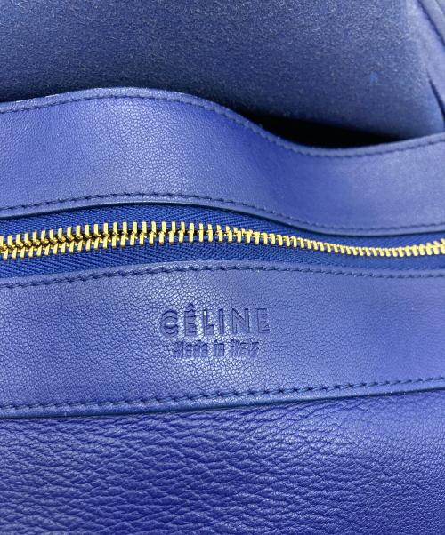 CELINE（セリーヌ）CELINE (セリーヌ) ホリゾンタルカバ バイカラートートバッグ ブルー×グレーの古着・服飾アイテム