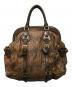 PRADA (プラダ) ナッパレザーギャザーハンドバッグ ブラウン：35000円